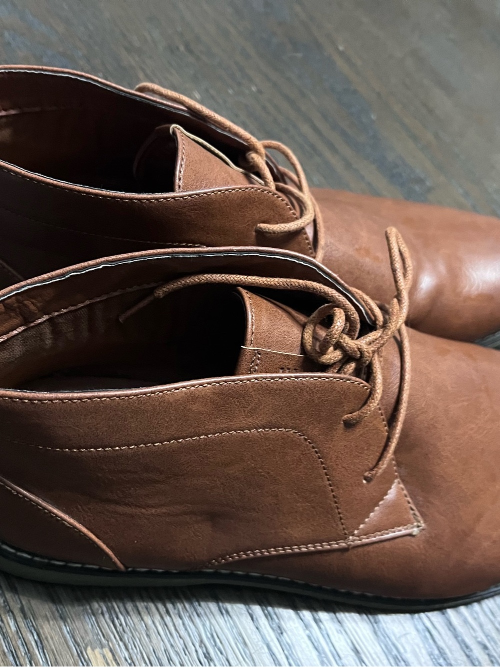 London Fog Men's Brown Chukka Lace-Up Boots